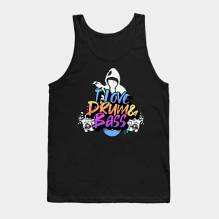 DRUM & BASS  - I LOVE old school hood (white) Tank Top